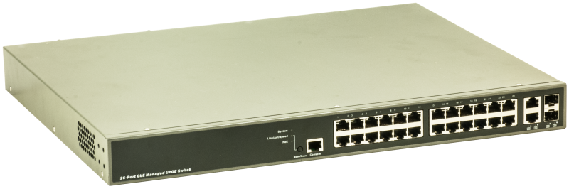  19"-L2/L3 Switch mit Management, 24 Ports PoE ++, redundante Speisung bis 920W	