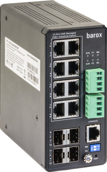 Industrieller L2/L3 Switch mit Management, PoE, PoE+ und DMS	  Industrieller L2/L3 Switch mit Management, PoE, PoE+ und DMS