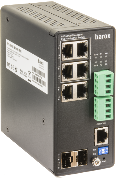 Industrieller L2/L3 Switch mit Management, PoE, PoE+ und DMS	  Industrieller L2/L3 Switch mit Management, PoE, PoE+ und DMS