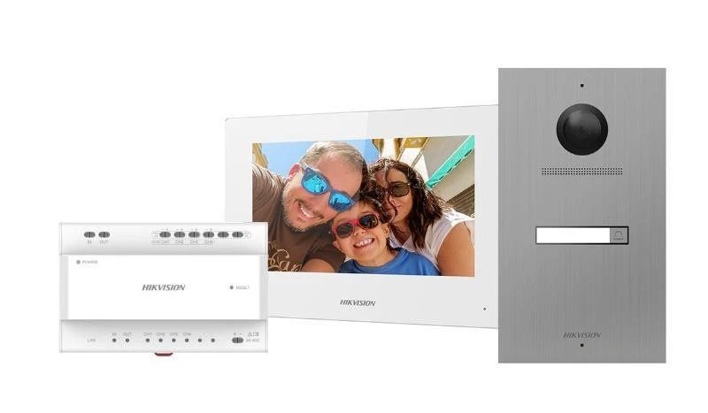 Hikvision 2-Draht Video-Intercom-Komplettset DS-KIS702Y(O-STD)/DS-KIS7021Y-S