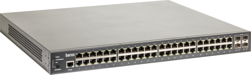  19"-Switch mit Management, starken Sicherheitsfunktionen und PoE +, redundante Speisung