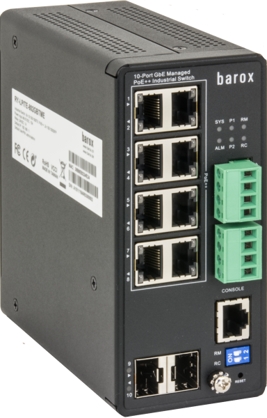 Industrieller L2/L3 Switch mit Management, PoE+, PoE++ und DMS	  Industrieller L2/L3 Switch mit Management, PoE+, PoE++ und DMS