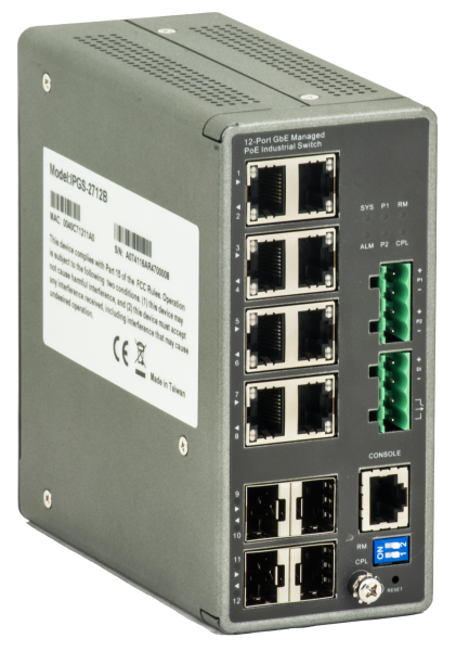 Industrieller L2/L3 Switch mit Management, PoE+, PoE++ und DMS	  Industrieller L2/L3 Switch mit Management, PoE+, PoE++ und DMS